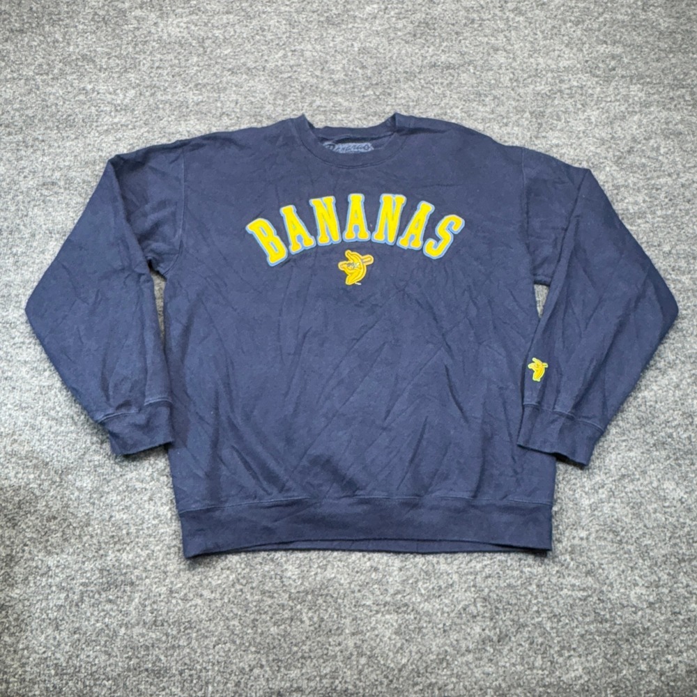 Savannah Bananas Sweatshirt Womens Medium Blue Graphic Crewneck Baseball Top